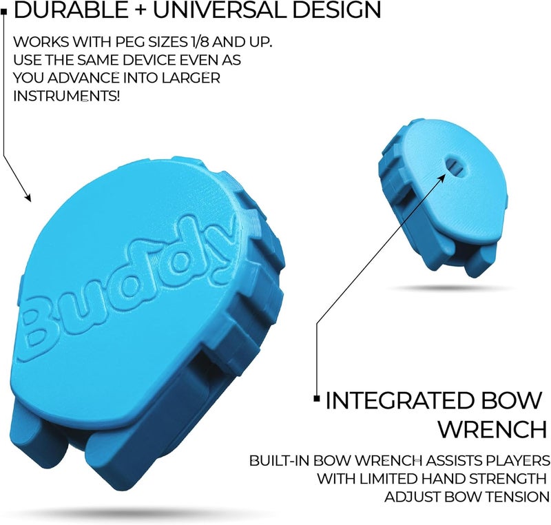 Bow Buddy Store Peg Buddy – Violin Peg Tuning Aid with Bow Screw Wrench | Easy Leverage Tool for Smooth Tuning & Maintenance (SKY BLUE) - Image 4